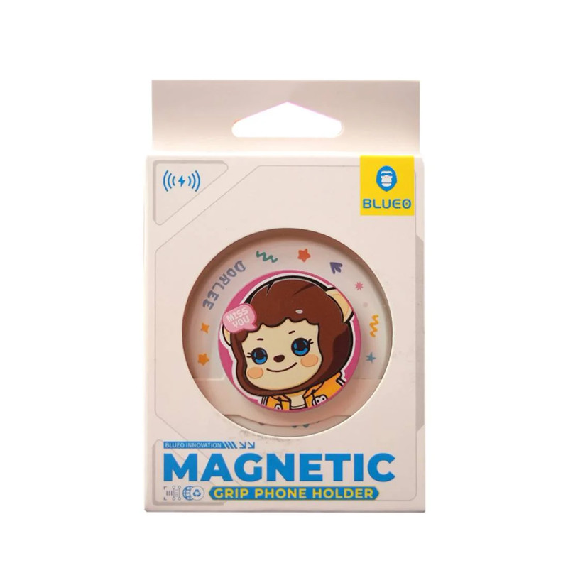 Blueo MagSafe Magnetic Grip Phone Holder - White/Pink - اكسسوار هاتف